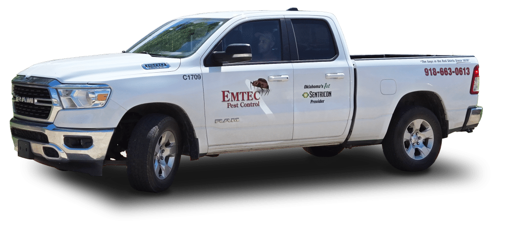 Emtec Pest Control Exterminators in Tulsa and Broken Arrow company truck